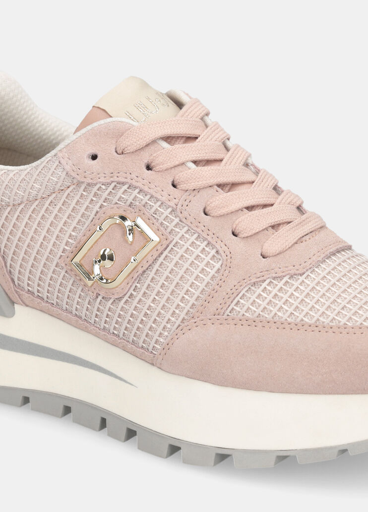 Suede and mesh sneakers nude Liu Jo - large image number 6