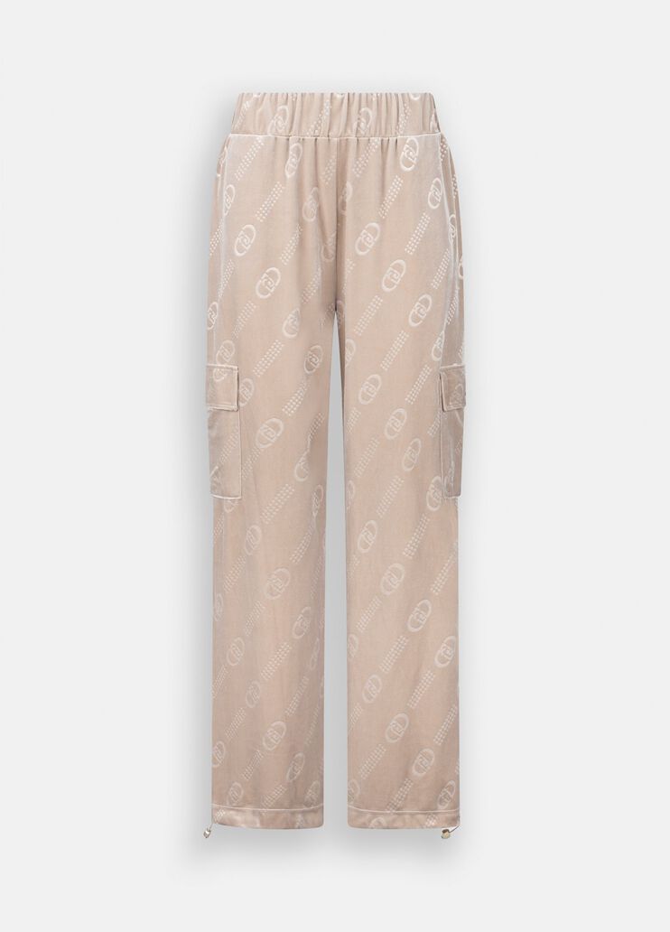 Pantalón de chándal de chenilla con logotipo champán/Liu Jo Liu Jo - large image number 6