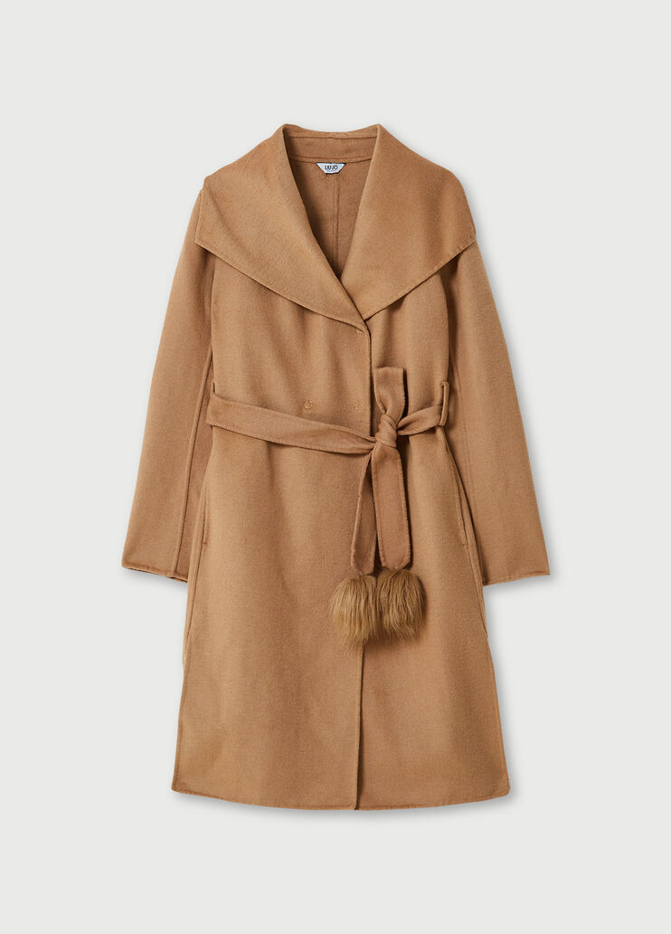 Abrigo largo con pompón Marrón Liu Jo - large image number 4