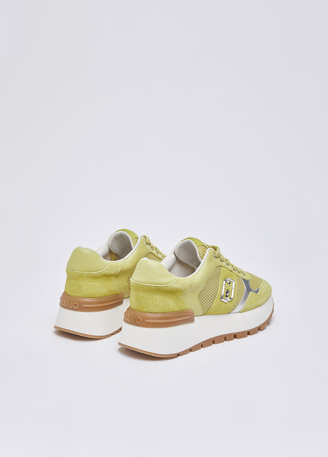 Plateau-Sneaker aus Veloursleder und Mesh gelb Liu Jo - large image number 2