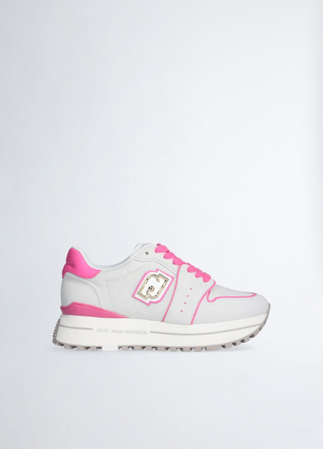  Suede and mesh platform sneakers beige Liu Jo - large image number 3