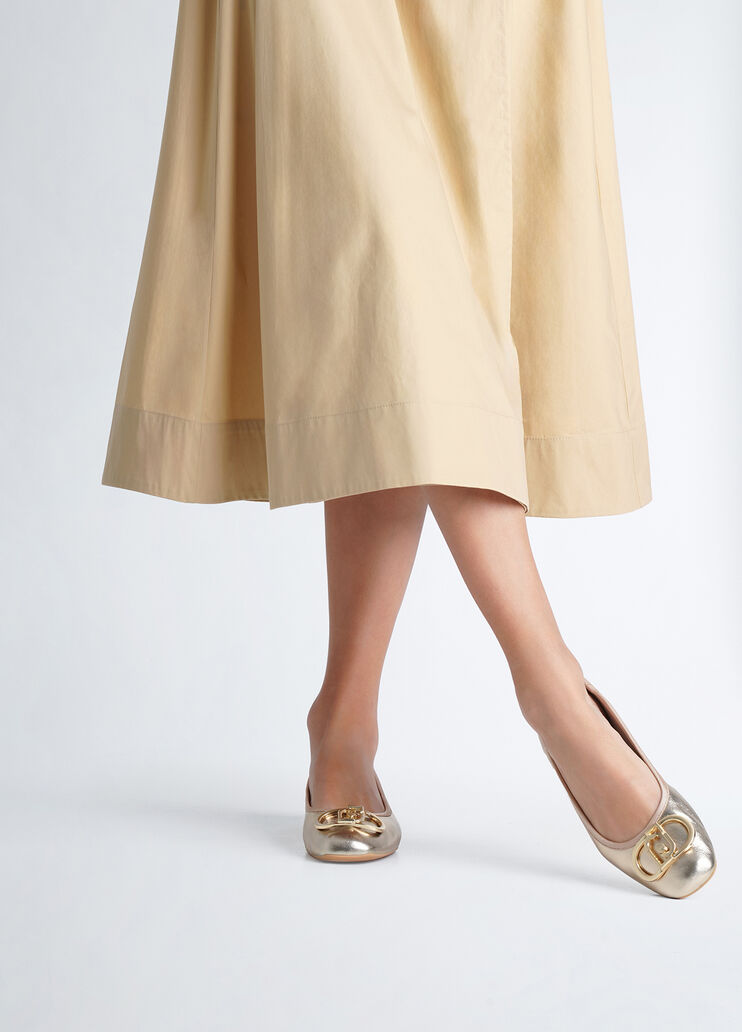 Metallic-effect leather ballet flats gold-colour Liu Jo - medium Metallic-effect leather ballet flats gold-colour Liu Jo - medium