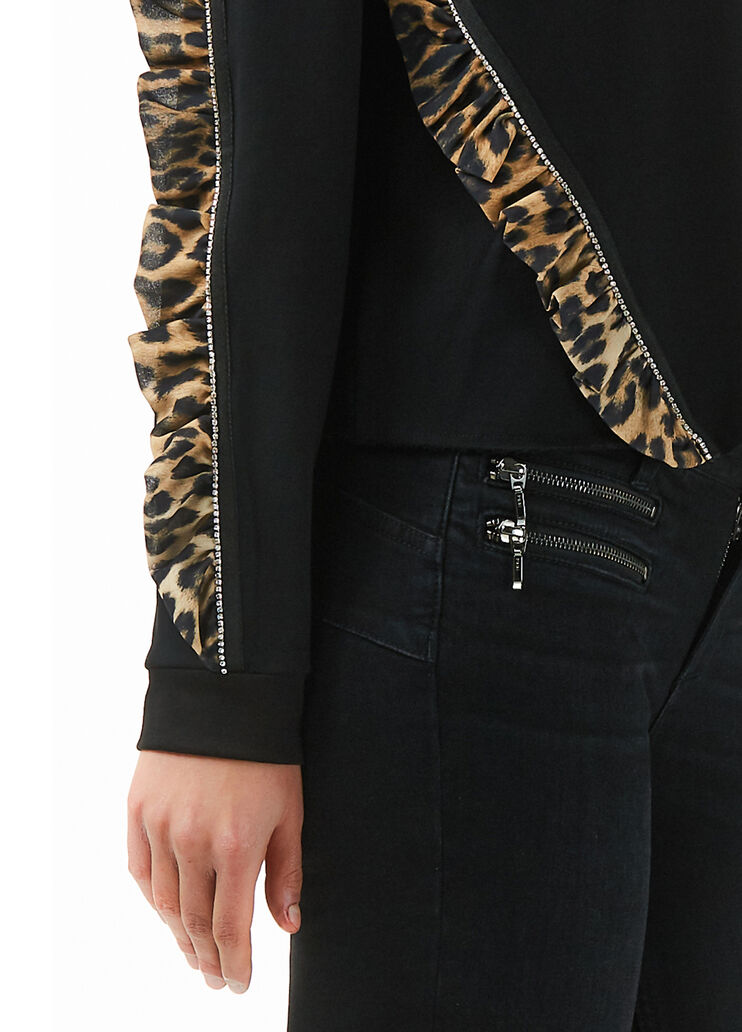 Sweatshirt with ruching and gemstones Black Liu Jo - large image number 2