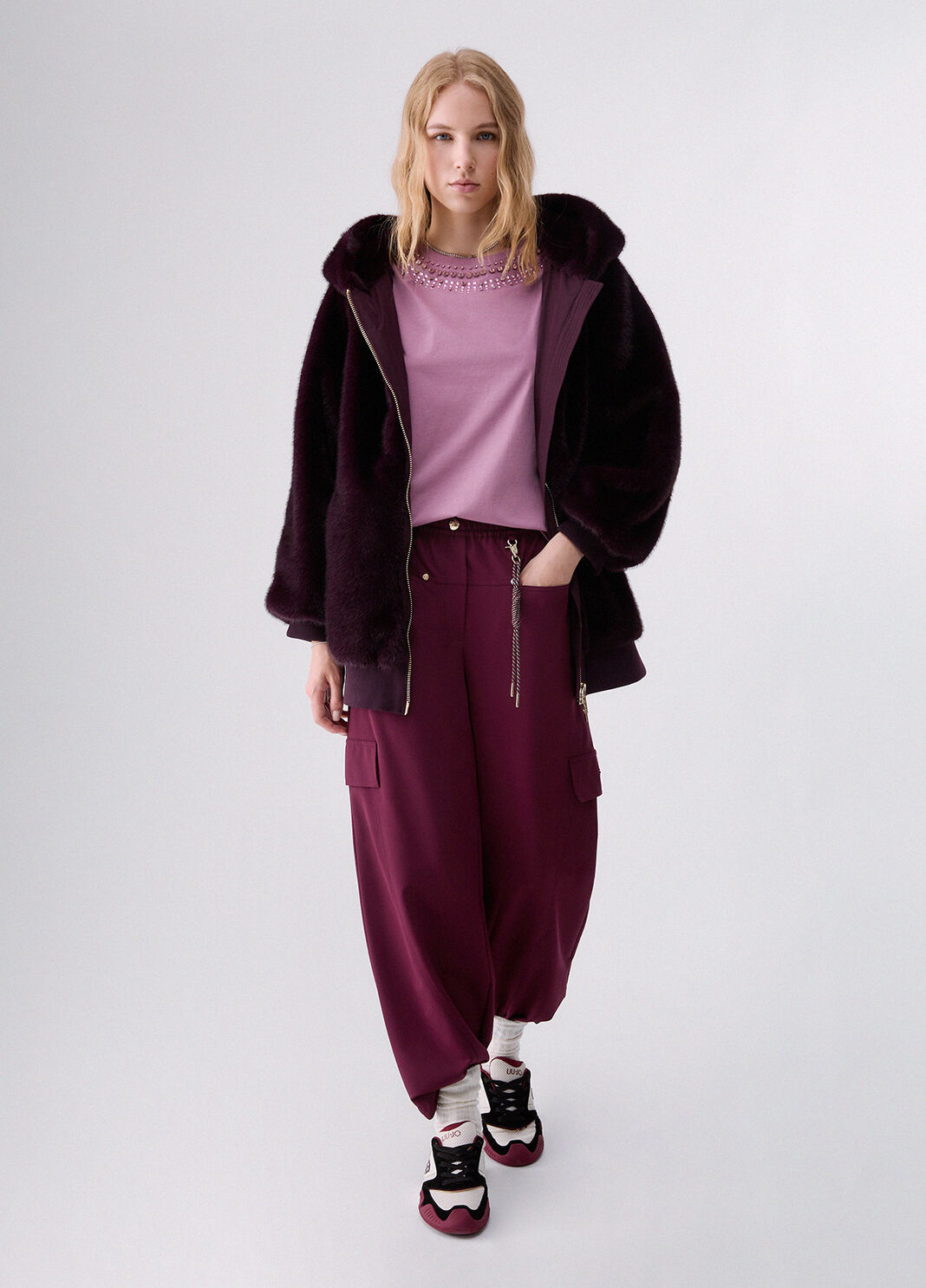 Oversized Teddy Jacket aubergine Liu Jo - large image number 5