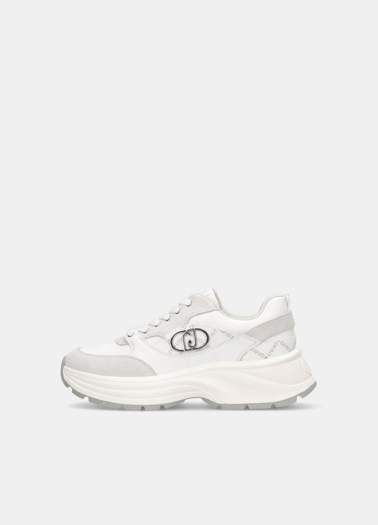 Suede and leather sneakers white Liu Jo - large image number 5 Suede and leather sneakers white Liu Jo - large image number 5