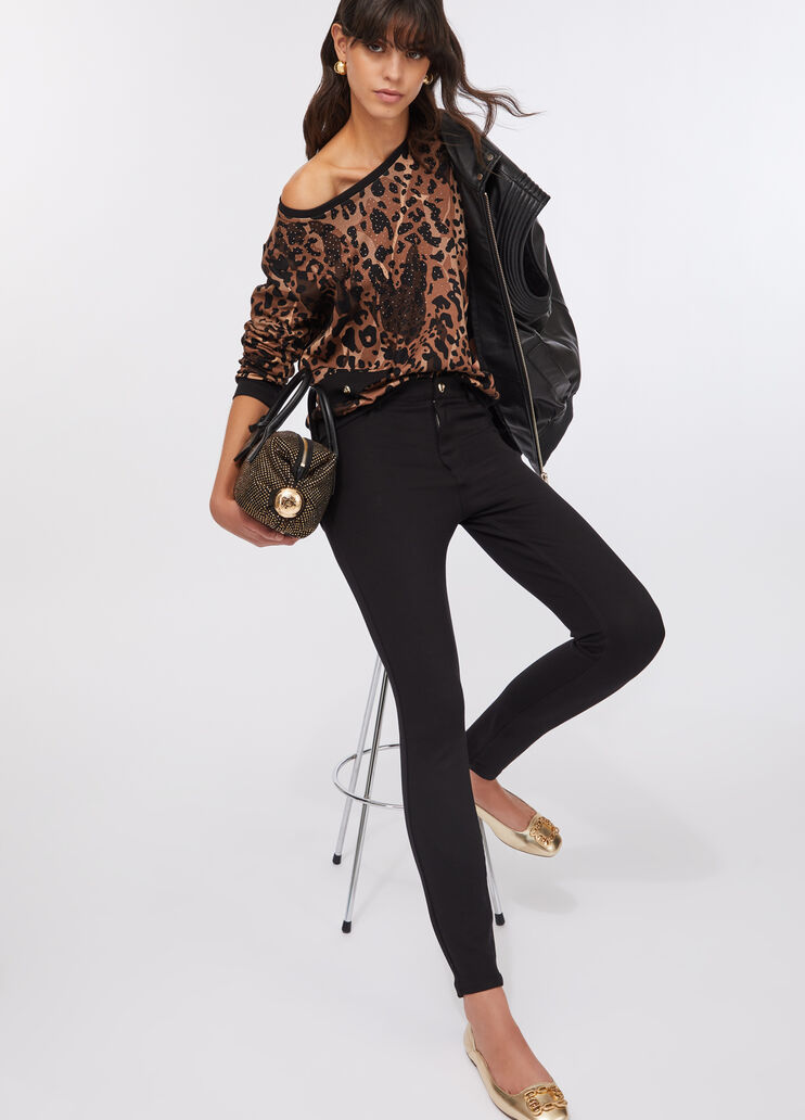 Pantalon Liu Jo Better noir avec strass Liu Jo - medium