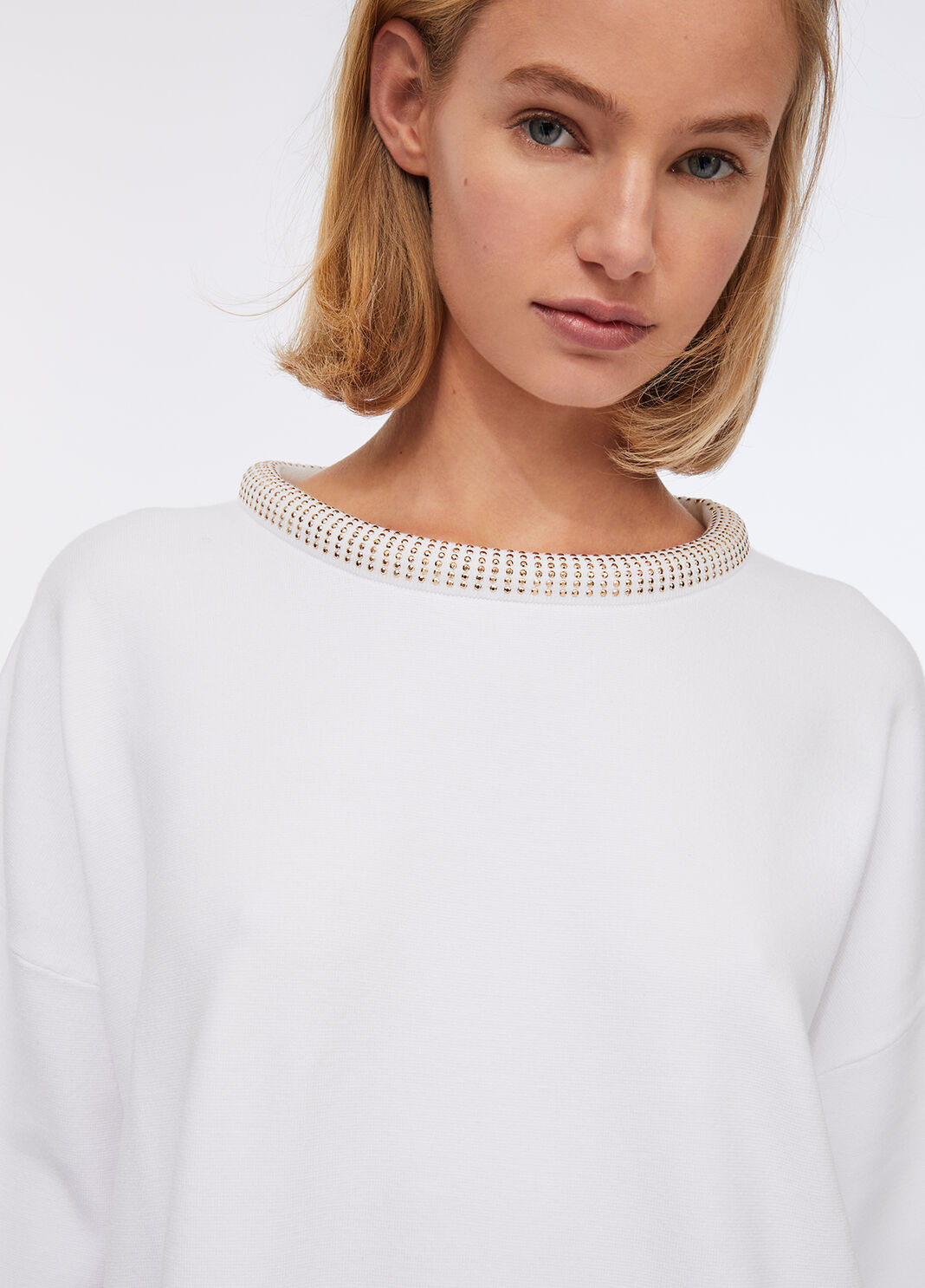 Короткое трикотажное платье белая шерсть Liu Jo - large image number 3