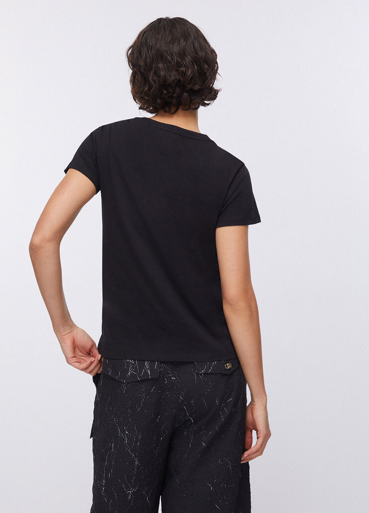 T-shirt avec strass noir LIU JO Liu Jo - large image number 1