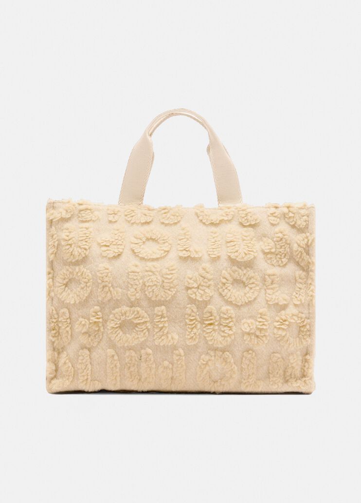 Shopper grand format en laine m&eacute;lang&eacute;e avoine Liu Jo - medium