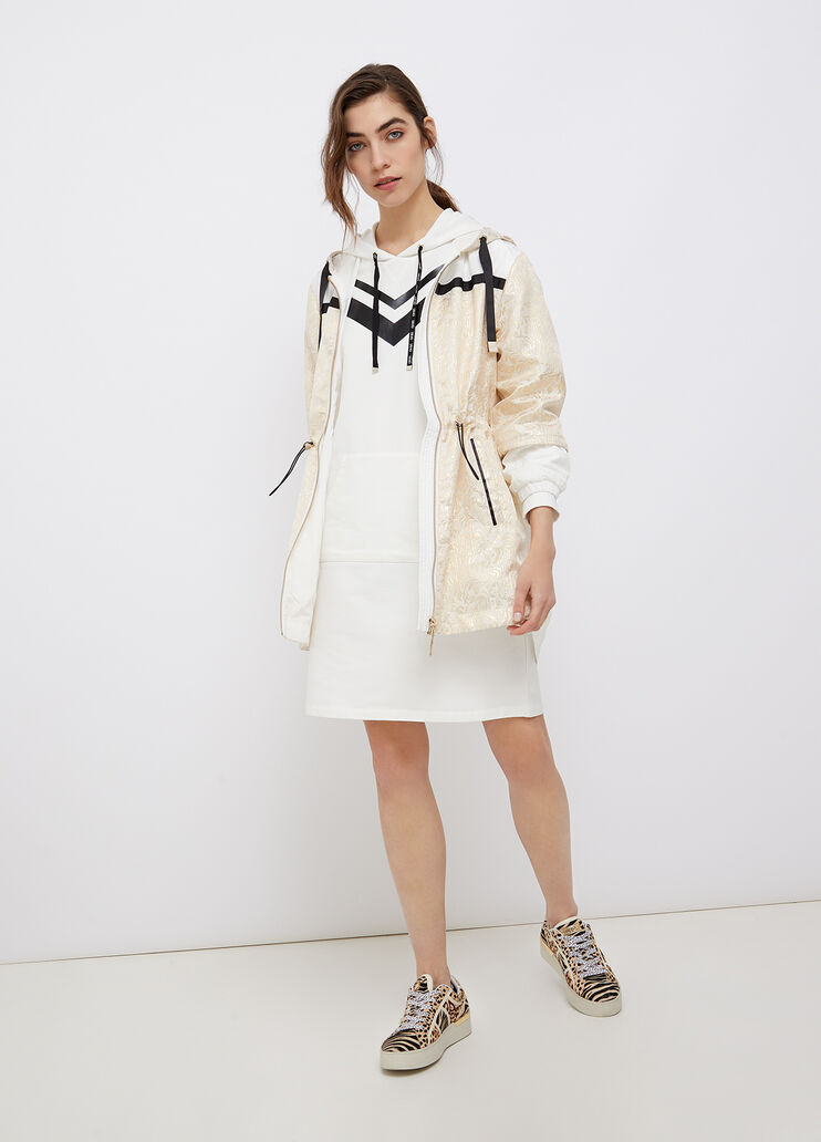 Brocade jacket with hood White/Light gold Liu Jo - large image number 3 Brocade jacket with hood White/Light gold Liu Jo - large image number 3
