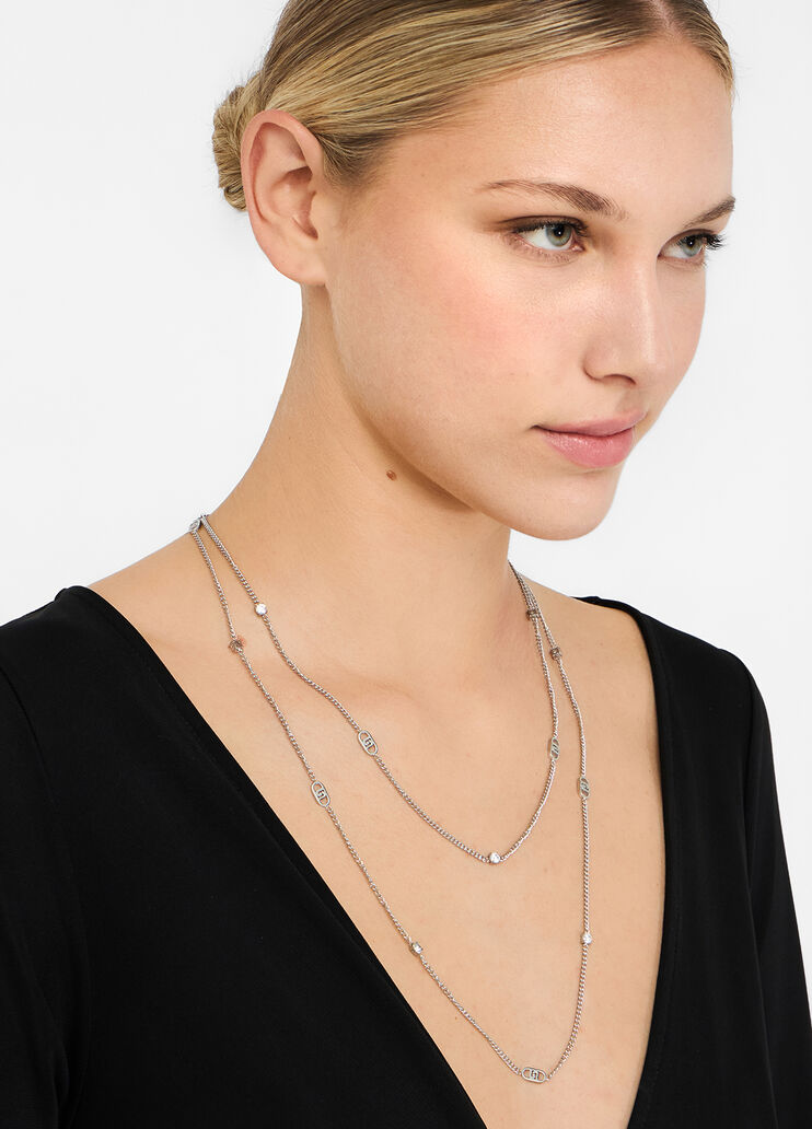 Multi-strand necklace with diamantés silver Liu Jo - medium Multi-strand necklace with diamantés silver Liu Jo - medium