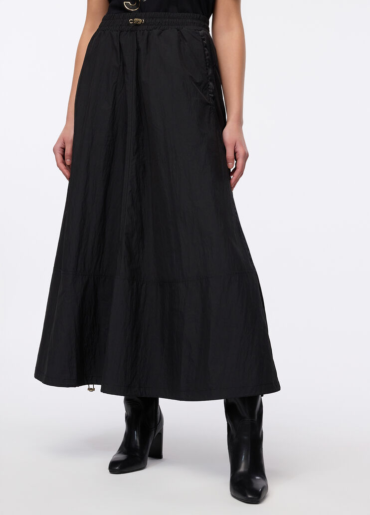 Falda larga de nailon y raso negro Liu Jo - medium