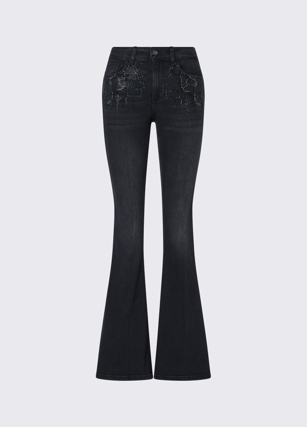 Bootcut-Jeans mit Strass Denim-Schwarz Liu Jo - large image number 6