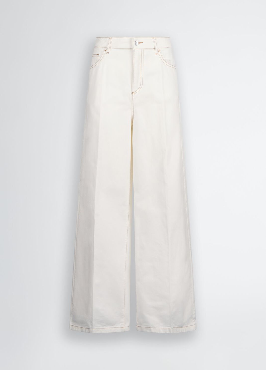 Pantal&oacute;n acampanados de talle alto blanco lana Liu Jo - large image number 3