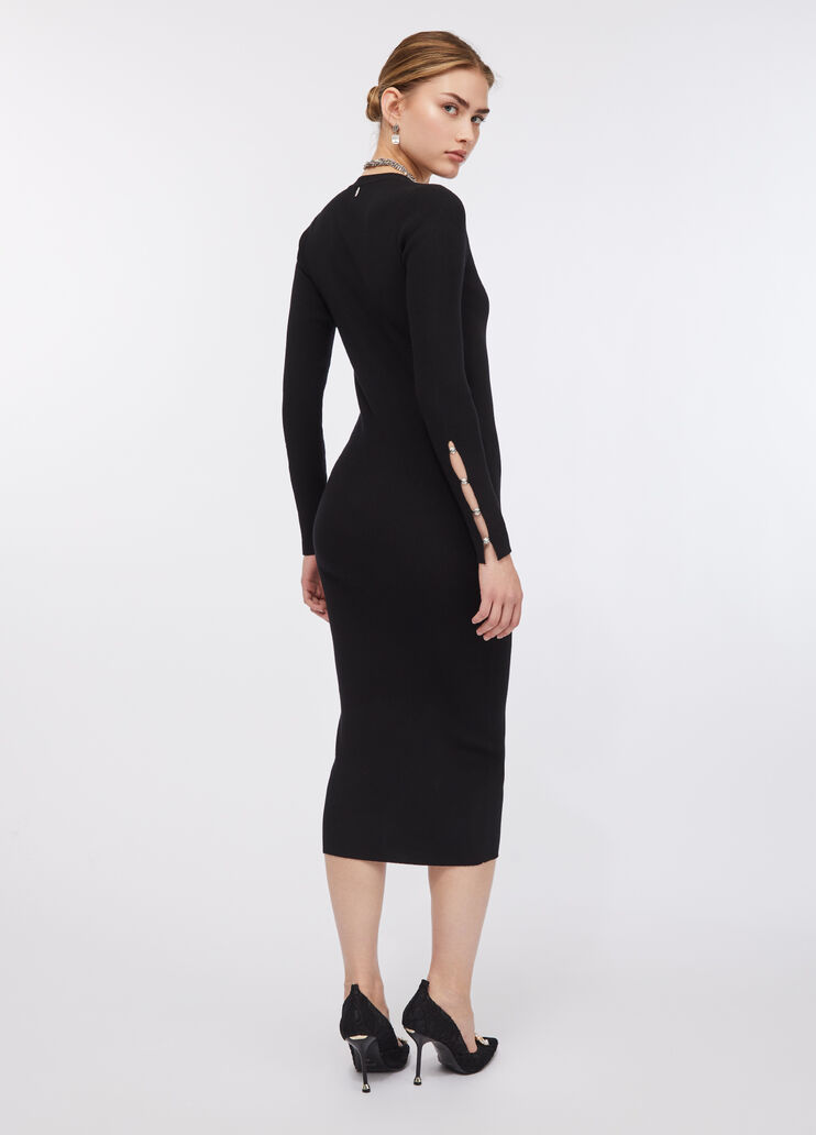 Robe en maille ornée de pierres noir Liu Jo - large image number 1