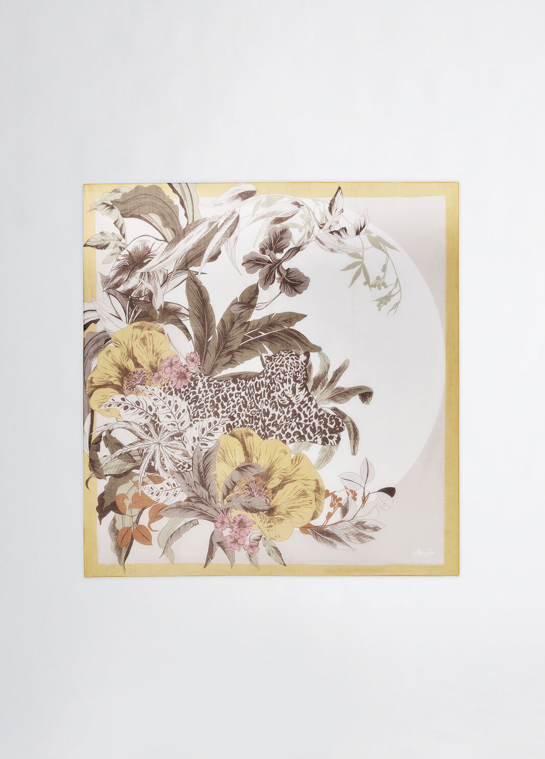 Foulard avec imprim&eacute; &agrave; fleurs beige clair Liu Jo - large image number 2