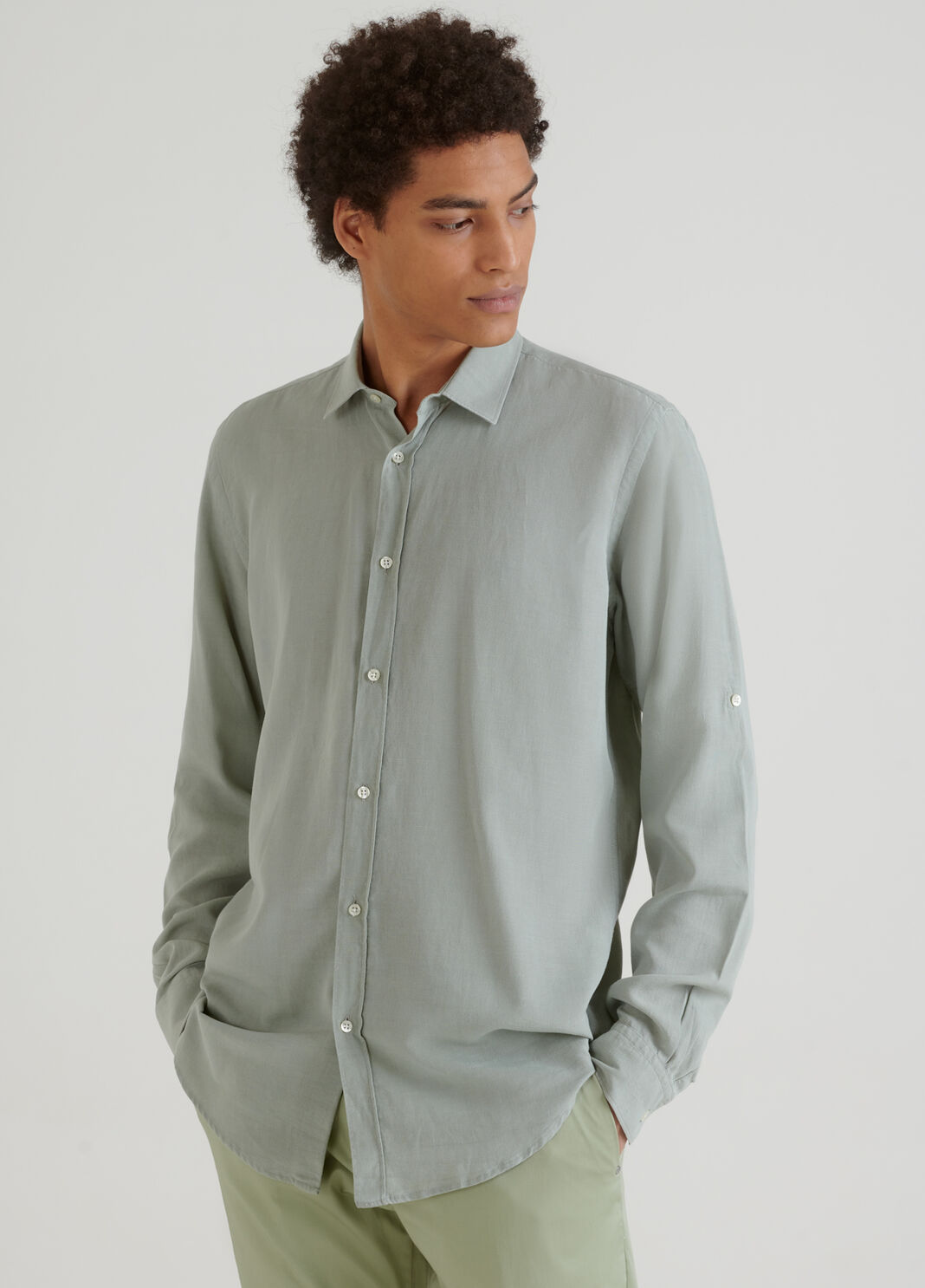 Camicia slim fit in lino  Liu Jo - large image number 0