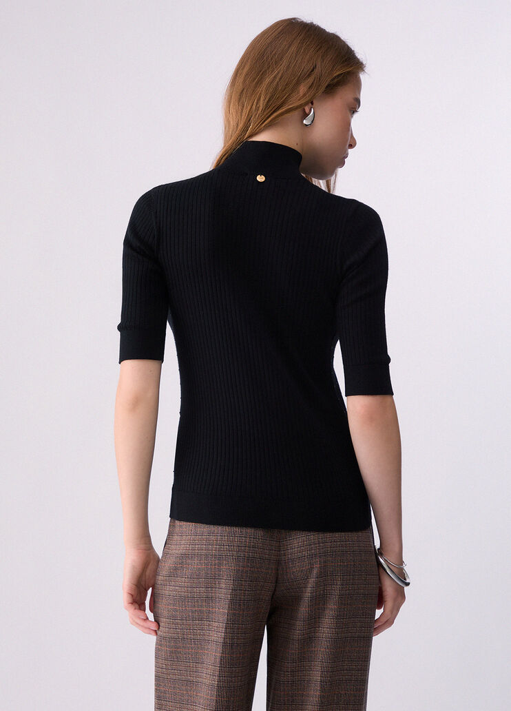 Top de lana con strass negro Liu Jo - medium