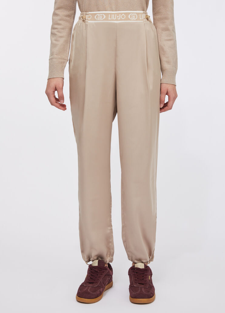 Satin trousers champagne Liu Jo - large image number 0