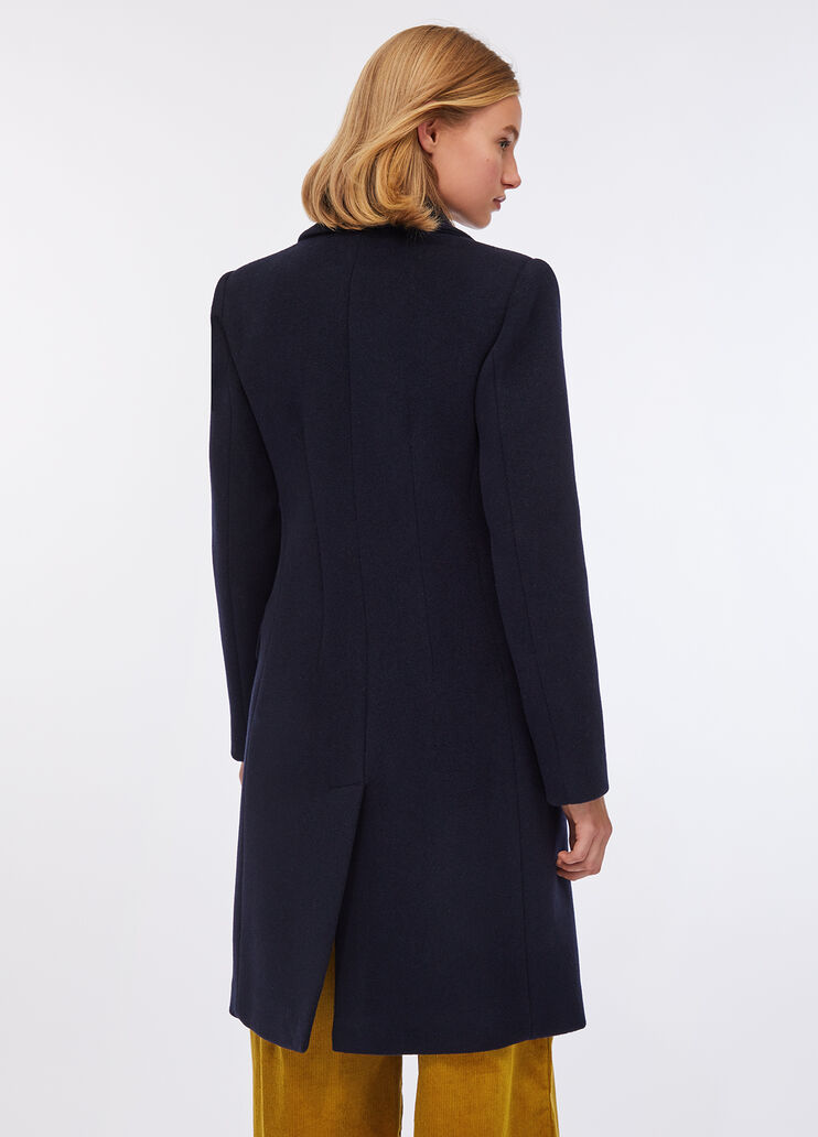 Abrigo de doble botonadura de lana azul marino Liu Jo - large image number 1