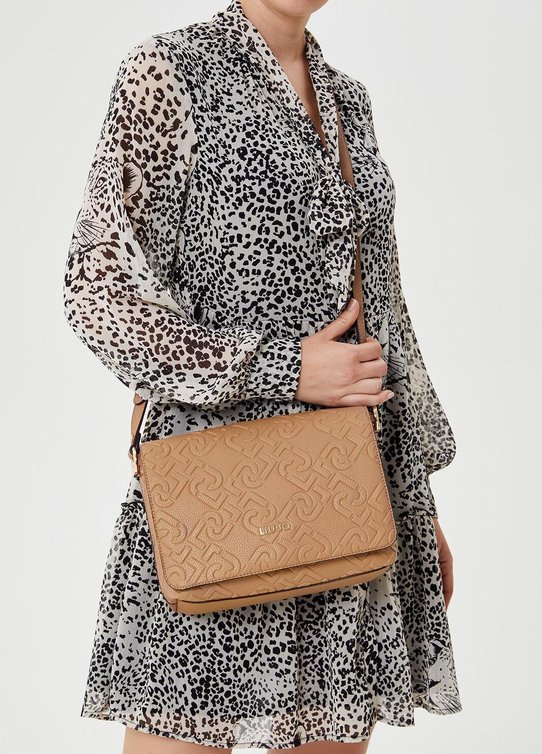 Crossbody bag with logo Brown Liu Jo - large image number 1