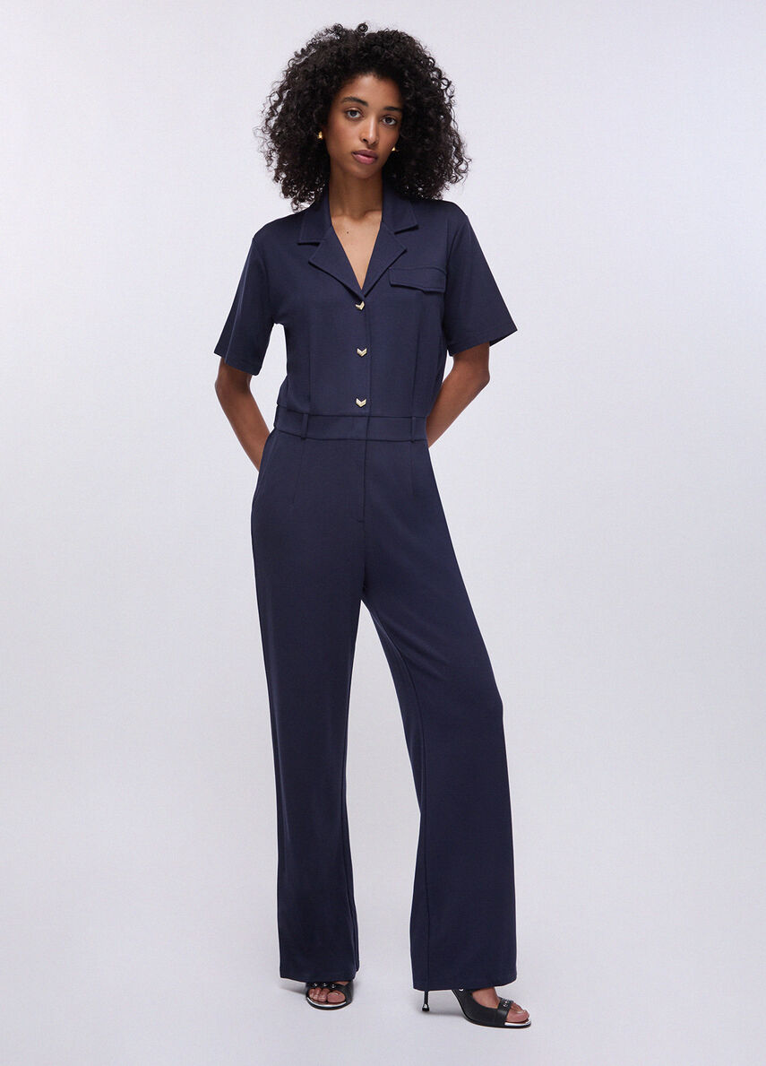 Milanese stitch jumpsuit colour dark blue | Liu Jo