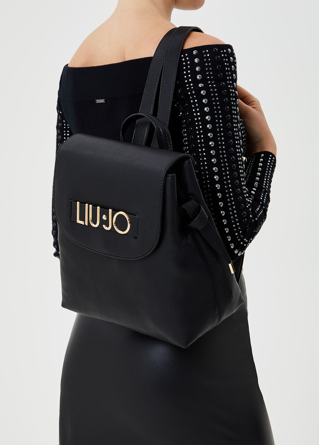 Mochila con logotipo Negro Liu Jo - large image number 1