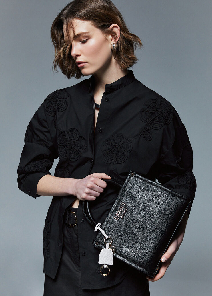 Sac &agrave; main petit format avec charm noir Liu Jo - medium