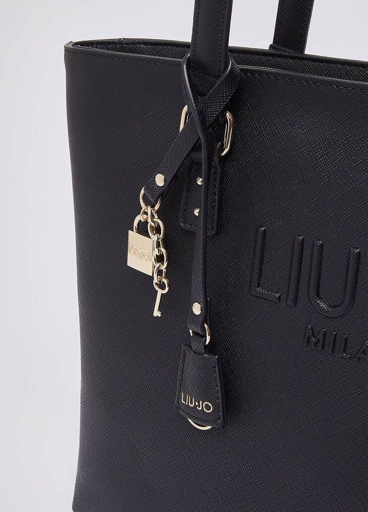Bolso tote grande con charm negro Liu Jo - medium