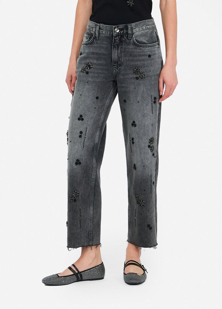 Straight-leg jeans with rhinestones black denim Liu Jo - medium Straight-leg jeans with rhinestones black denim Liu Jo - medium