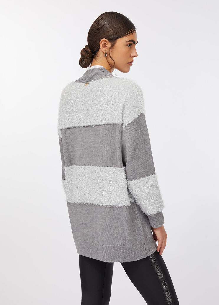 Lurex® wool sweater light grey Liu Jo - large image number 1