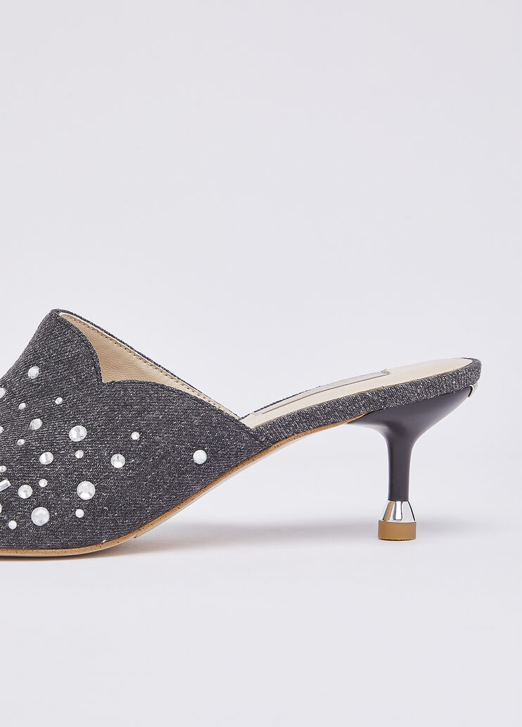 Sabot aus Denim mit Schmucksteinen Grau Liu Jo - large image number 6