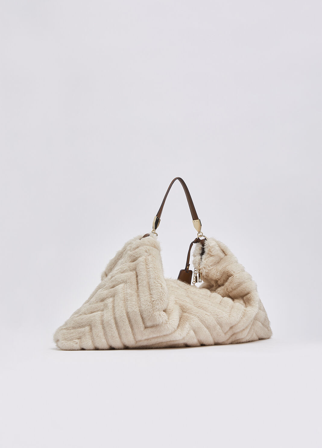 Large bag in faux fur cream Liu Jo - large image number 2