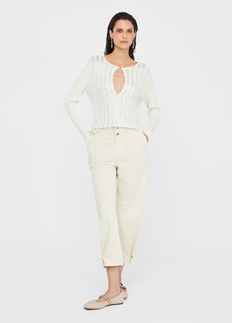 Balloon trousers with bejewelled button light beige Liu Jo - medium Balloon trousers with bejewelled button light beige Liu Jo - medium