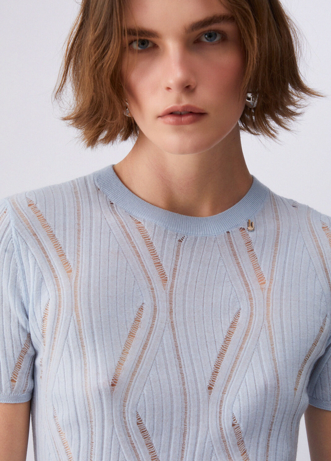 Knit jumper light blue Liu Jo - large image number 4