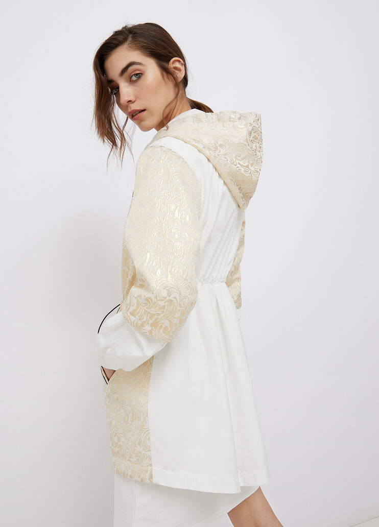 Brocade jacket with hood White/Light gold Liu Jo - large image number 1 Brocade jacket with hood White/Light gold Liu Jo - large image number 1