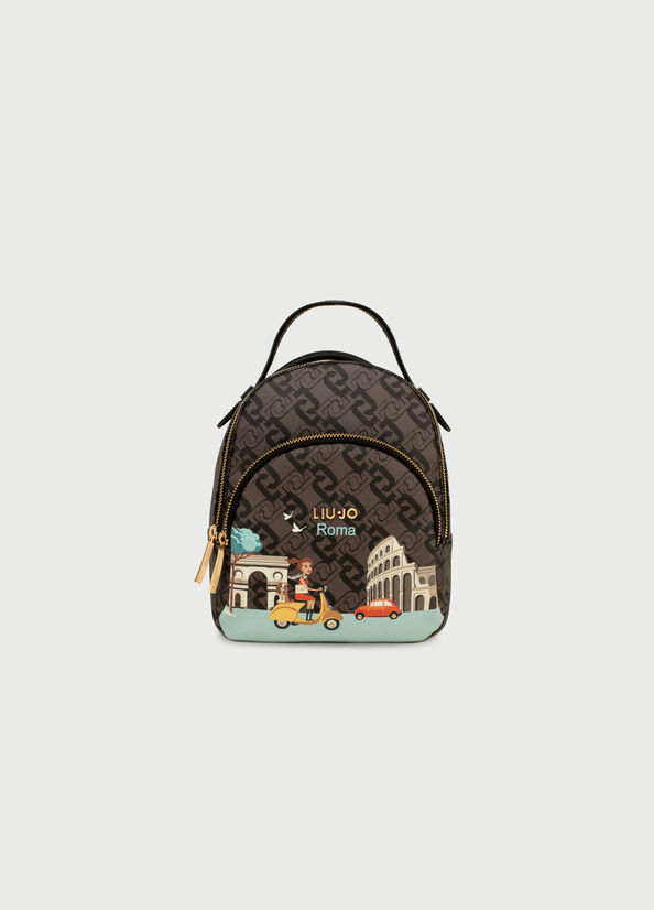 backpack with city