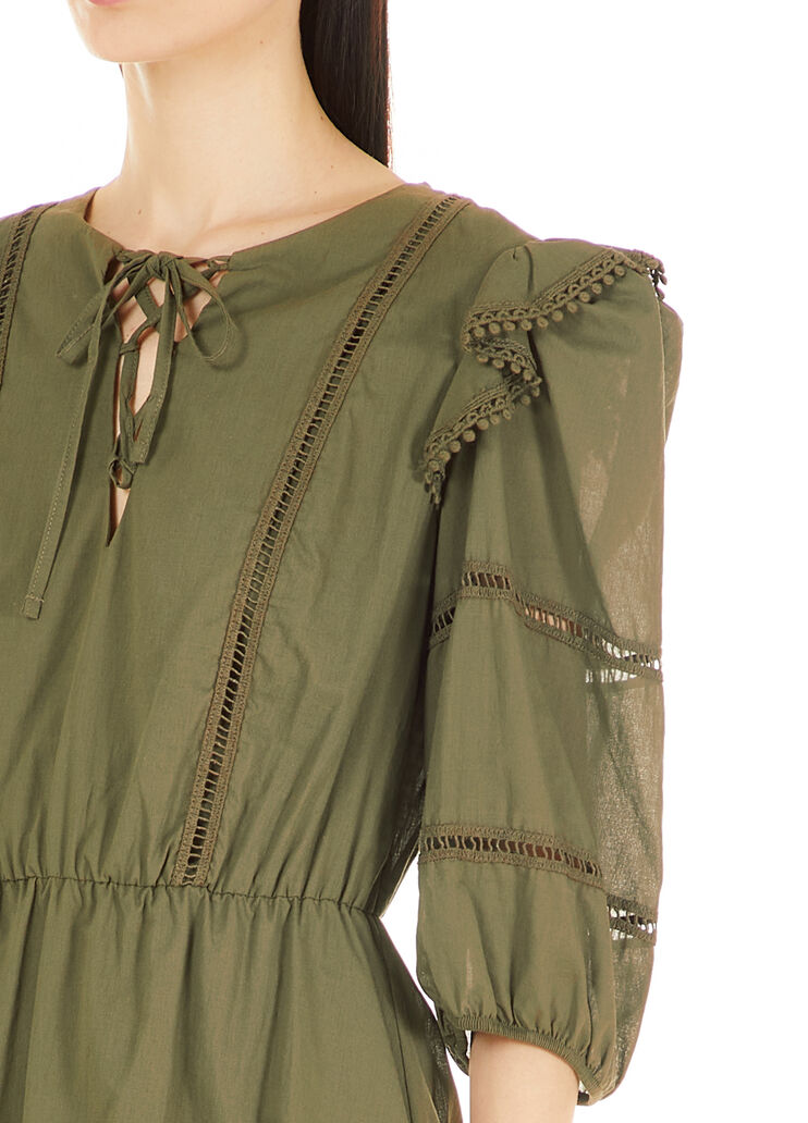 Short dress with embroidery military green Liu Jo - large image number 2 Short dress with embroidery military green Liu Jo - large image number 2