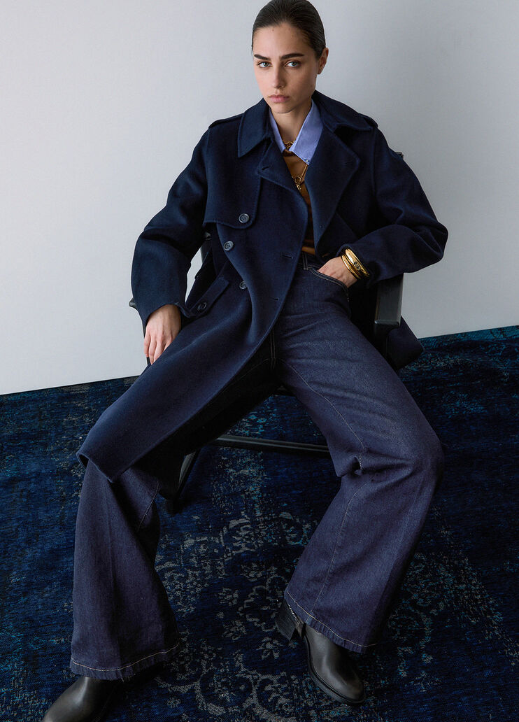 Long wool coat dark blue Liu Jo - medium