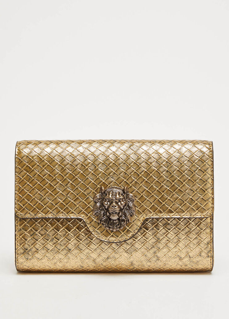 Клатч с эффектом плетения золотистый Liu Jo - large image number 0
