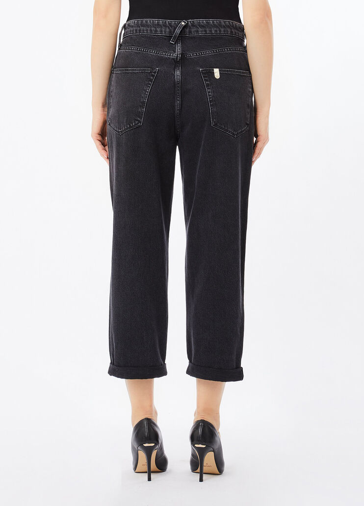 Boyfriend-Jeans mit gesteppter Tasche Denim-Schwarz Liu Jo - medium