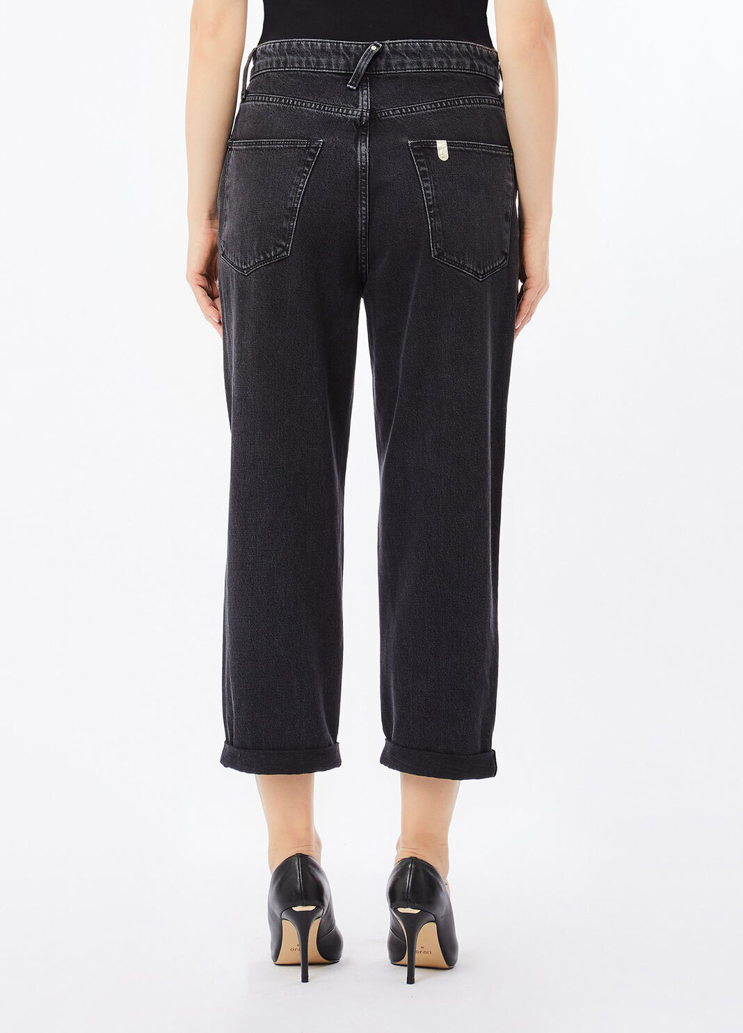 Boyfriend jeans with quilted pocket black denim Liu Jo - large image number 1