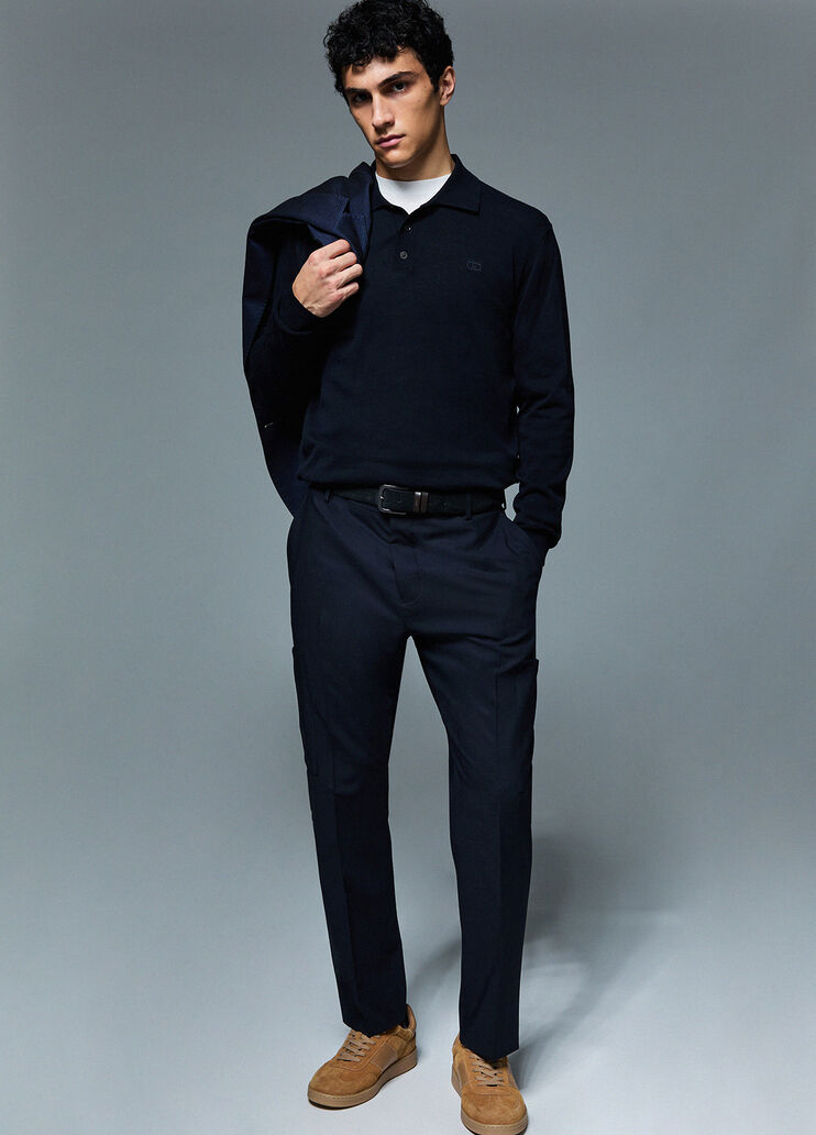 Polohemd aus Cr&ecirc;pe Dunkelblau Liu Jo - medium