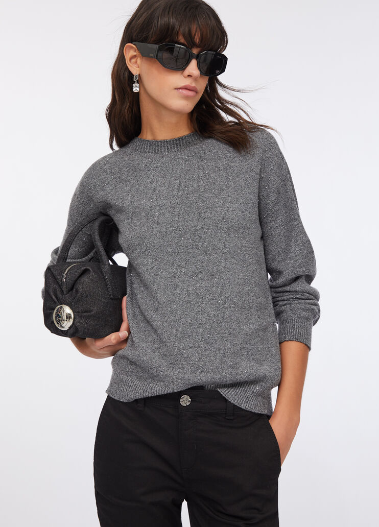Jumper with micro sequins grey Liu Jo - medium