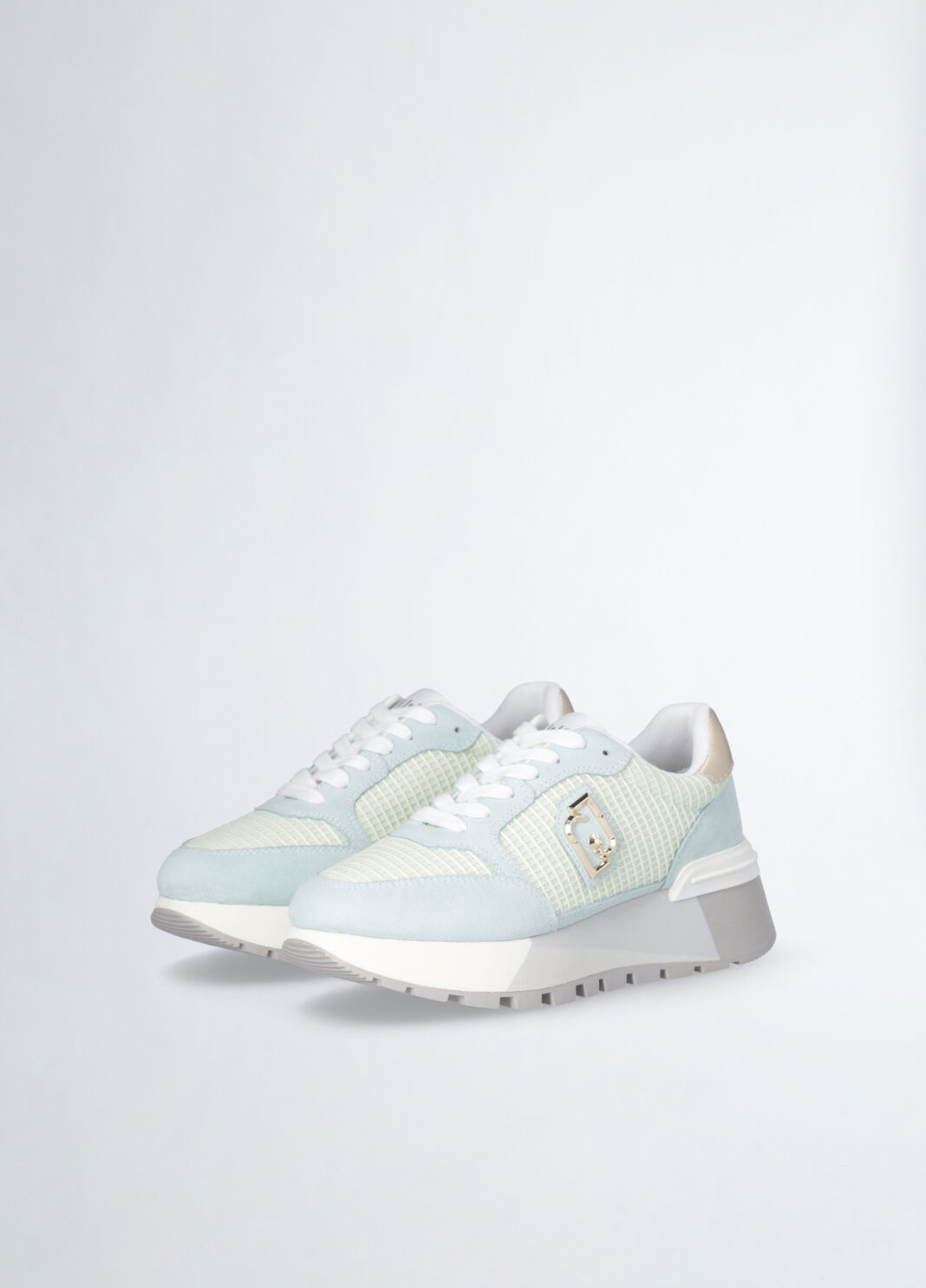  Suede and mesh platform sneakers green Liu Jo - large image number 4