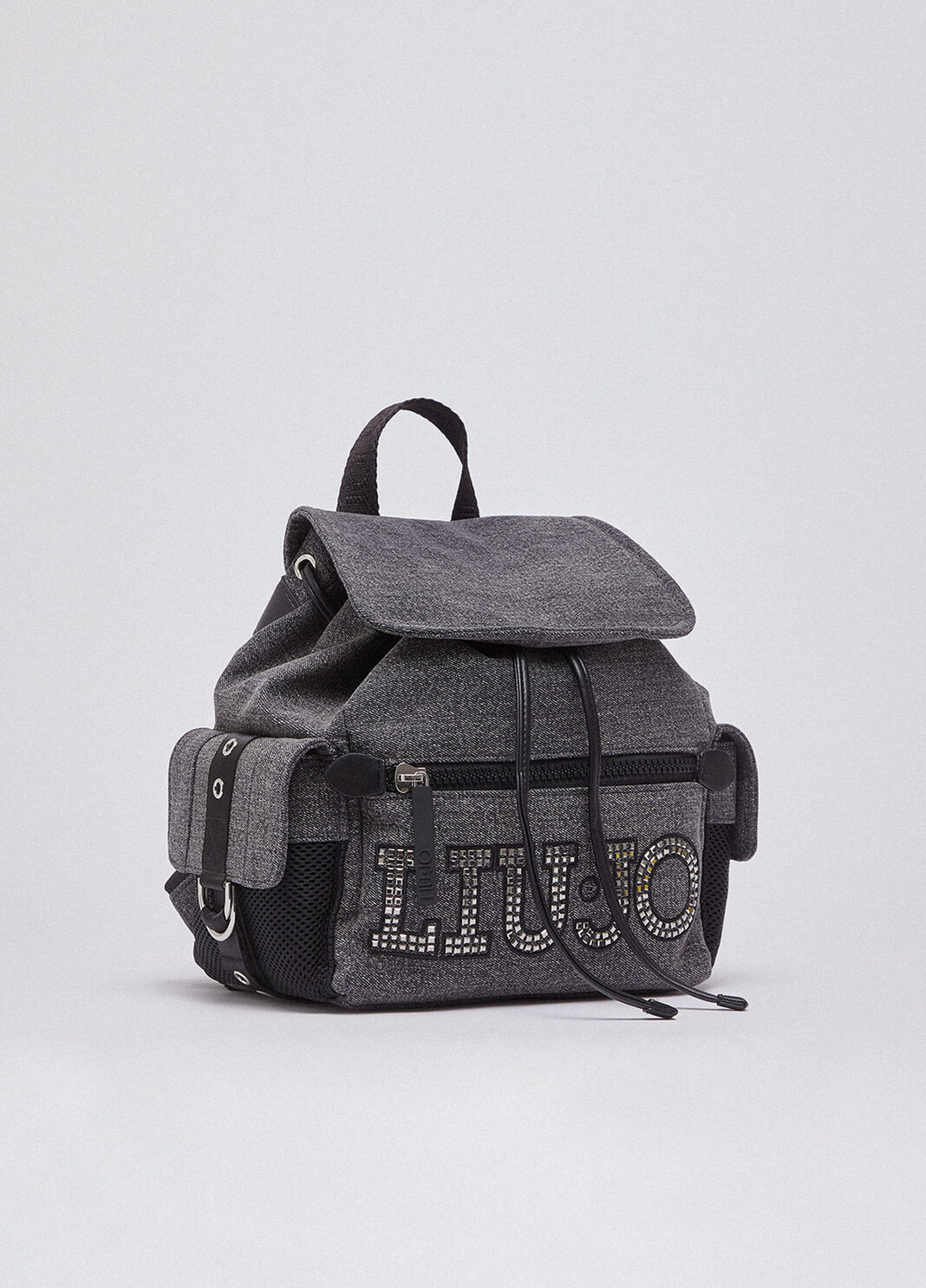Denim backpack with logo grey denim Liu Jo - large image number 1
