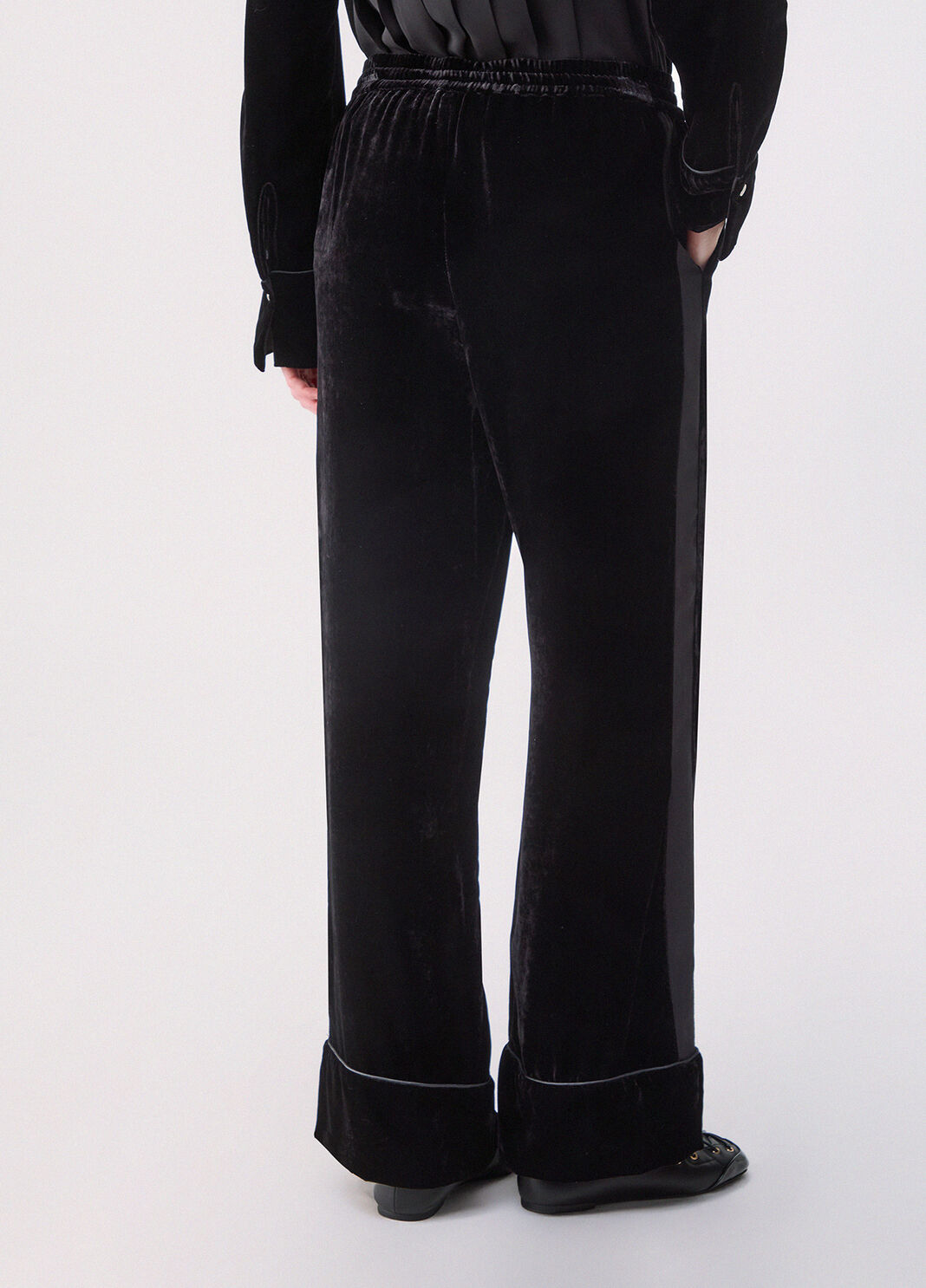 Long trousers in velvet black Liu Jo - large image number 1
