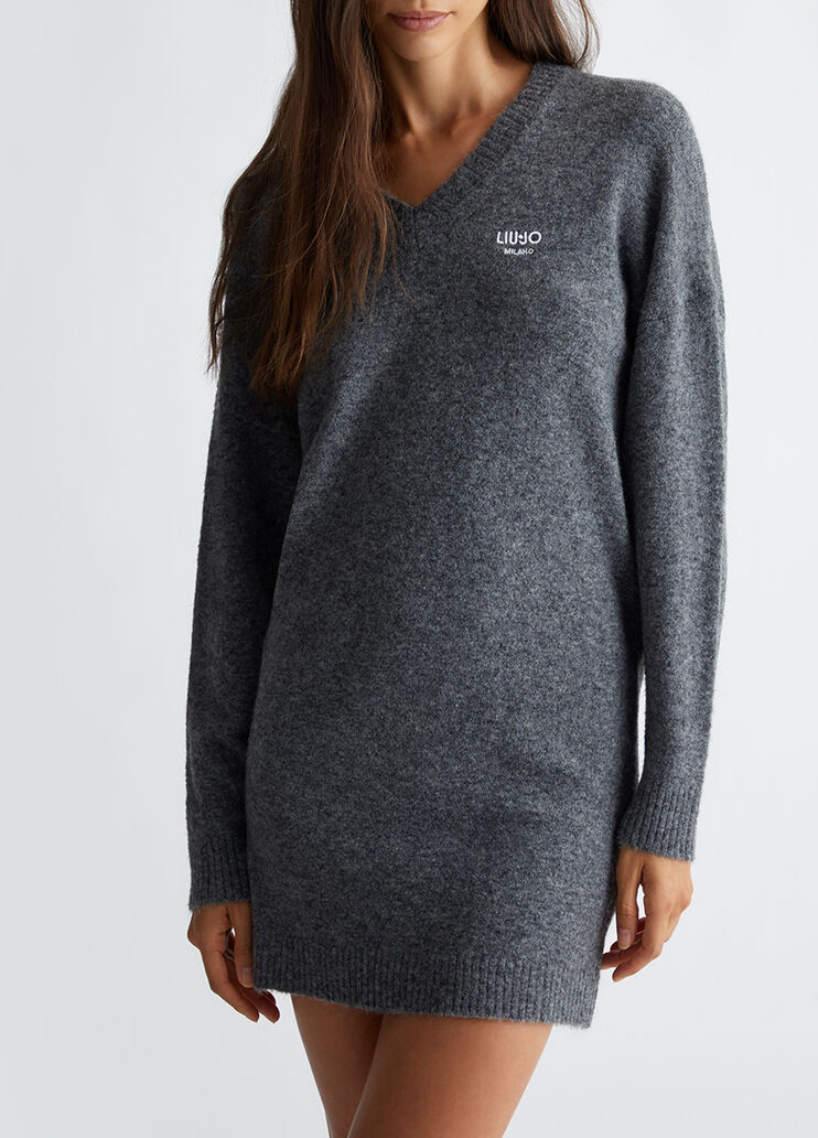Robe en maille de laine mélangée gris Liu Jo - medium Robe en maille de laine mélangée gris Liu Jo - medium