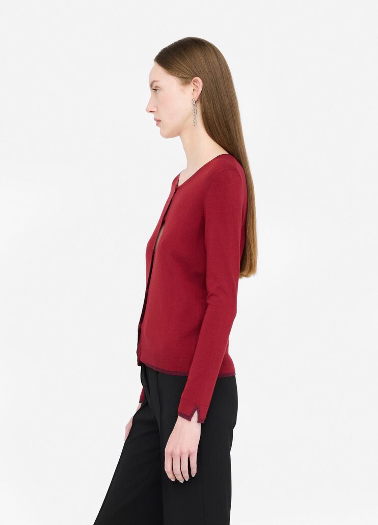 Cardigan with lurex® details red Liu Jo - large image number 3 Cardigan with lurex® details red Liu Jo - large image number 3