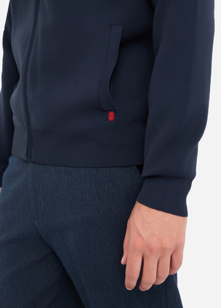 Cardigan in cotone con zip blu scuro Liu Jo - large image number 3 Cardigan in cotone con zip blu scuro Liu Jo - large image number 3